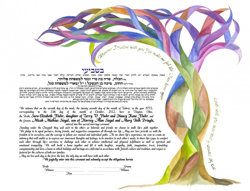 the tree of life 3-- ketubah-print of watercolor